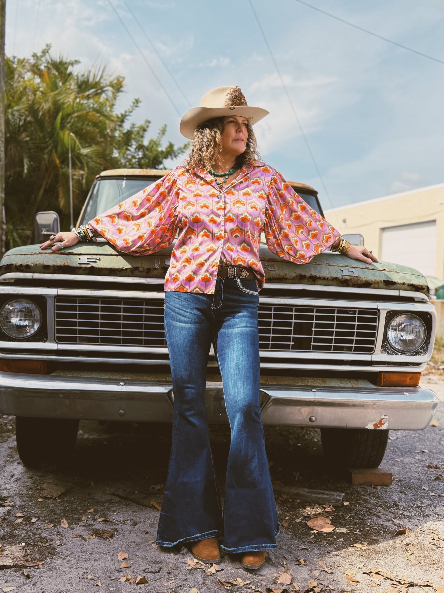 Room At The Top Balloon Sleeve Button Up Blouse (1S-2M-2L-1XL)