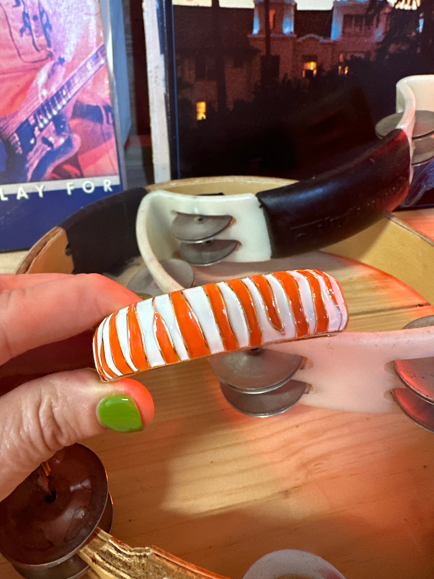 Ferocious Tiger Stripe Enamel Cuff Bracelet