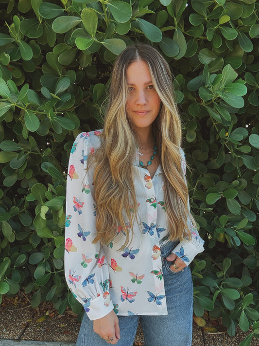 Eyes Without a Face Butterfly Button Up Blouse PREORDER MARCH/APRIL 2026