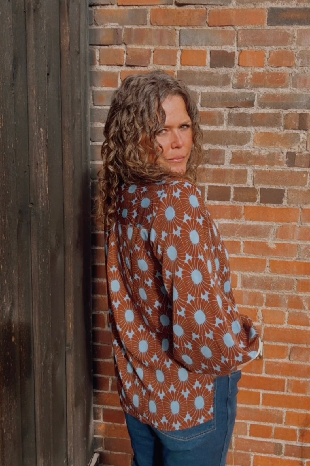 Blue Highway Retro Floral Balloon Sleeve Blouse - PREORDER MAY/JUNE 2026