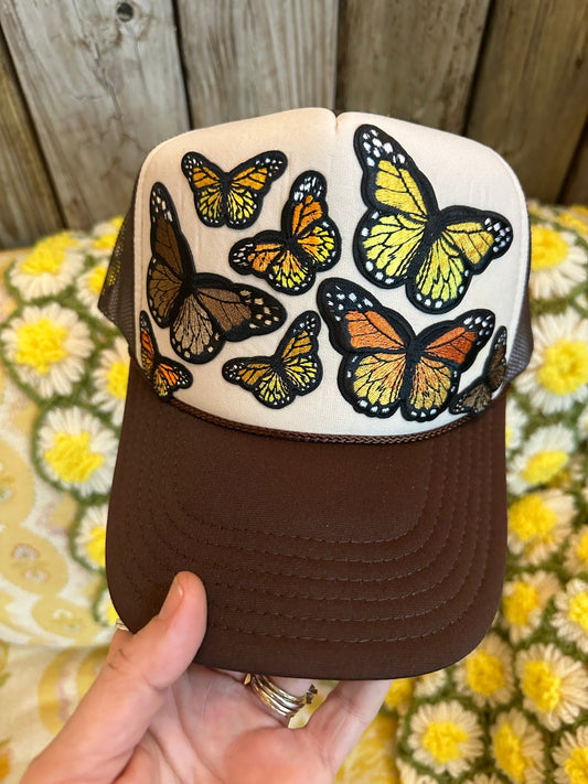 Flutter On By Custom Butterfly Patch Trucker Hat